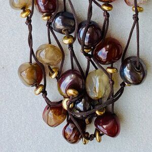 Vintage Cookie Lee genuine Carnelian stone necklace